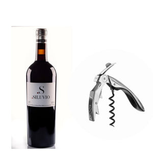Botella de Siluvio Tinto + Sacacorchos de dos tiempos Botella de Siluvio Tinto + Sacacorchos de dos tiempos